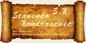 Stamenko Mandrašević vizit kartica